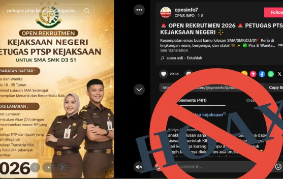 Rekrutmen PTSP Kejaksaan di TikTok Terindikasi Hoaks