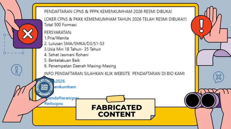 Hoaks: Tautan Pendaftaran CPNS Kemenkumham 2026