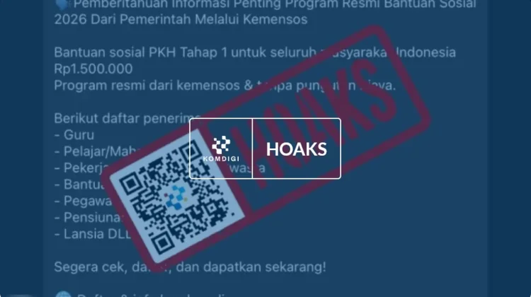 Hoaks: Tautan Bantuan Sosial PKH Tahap 1 Kementerian Sosial