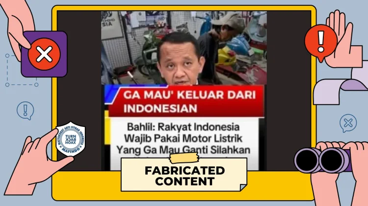 Hoaks: Bahlil Wajibkan Seluruh Masyarakat Ganti ke Motor Listrik