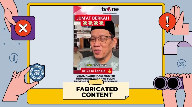 Hoaks: Menkeu Purbaya Resmikan Program Bantuan Dana Hibah Arab Saudi