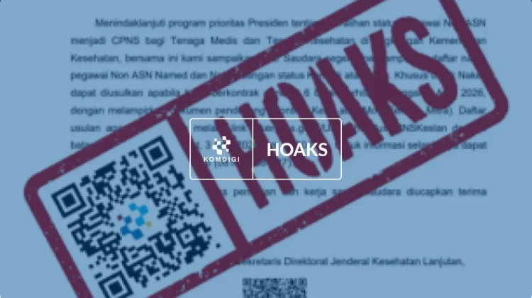Hoaks: Surat Peralihan Nakes Non-ASN Jadi CPNS