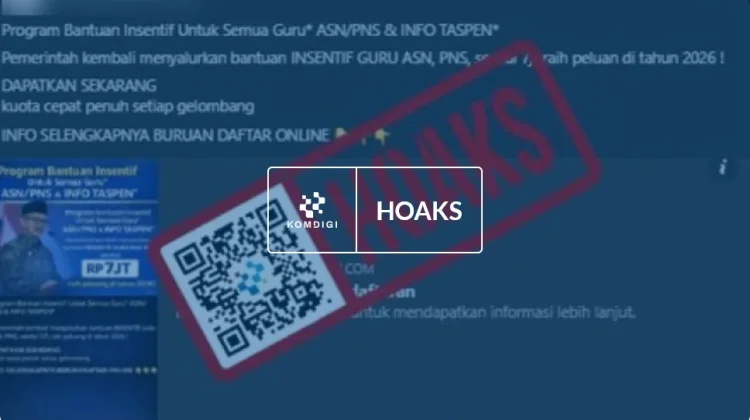Hoaks: Tautan untuk Klaim Insentif Guru ASN Senilai Rp7 Juta