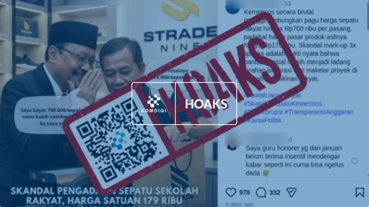 Hoaks: Anggaran Pengadaan Sepatu Sekolah Rakyat Kementerian Sosial