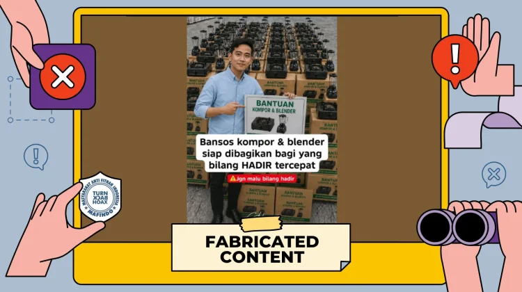 Hoaks: Gibran Bagi-Bagi Bansos Kompor dan Blender