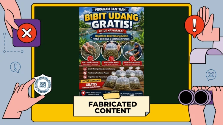 Hoaks: Tautan Pendaftaran Bantuan Bibit Udang Gratis 2026