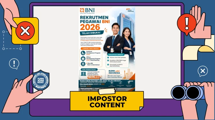 Hoaks: Tautan Rekrutmen Pegawai BNI 2026