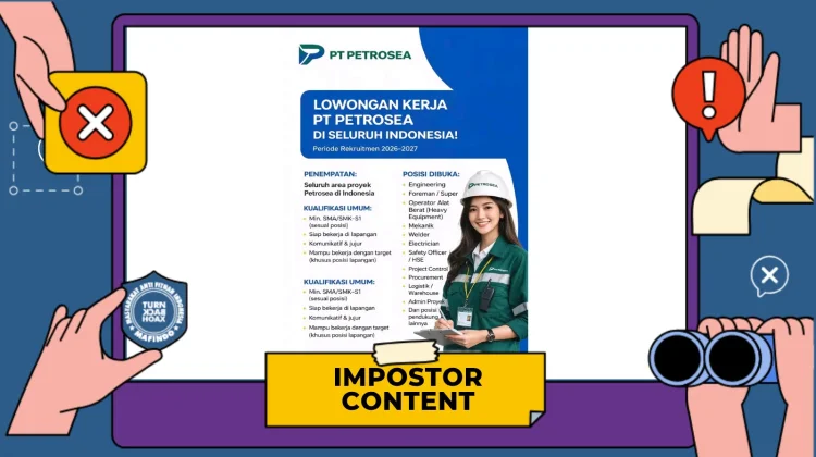 Hoaks: Tautan Pendaftaran Lowongan Kerja Petrosea