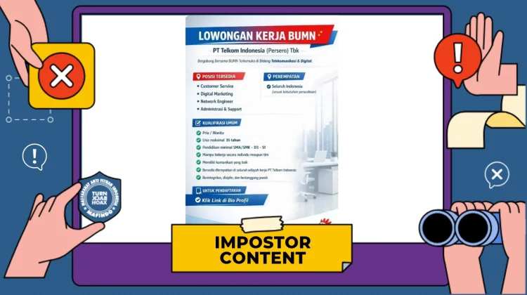 Hoaks: Tautan Pendaftaran Lowongan Telkom Indonesia
