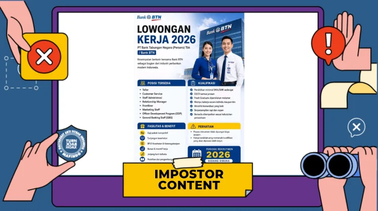 Hoaks: Tautan Pendaftaran Lowongan Kerja BTN