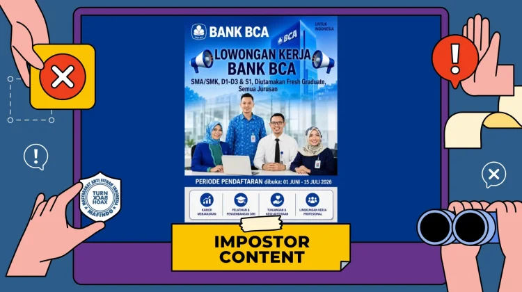 Hoaks: Tautan Pendaftaran Lowongan Kerja Bank BCA 2026