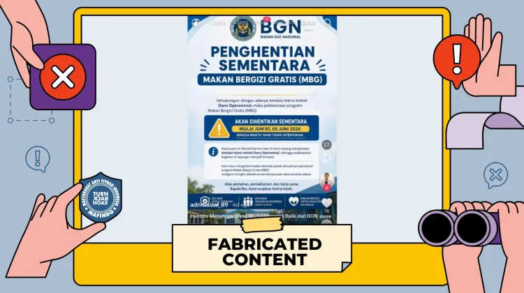 Hoaks: Edaran Pemberhentian sementara MBG dari BGN