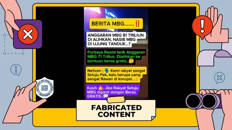 Hoaks: Purbaya Alihkan Anggaran MBG untuk Pemberian Beras Gratis