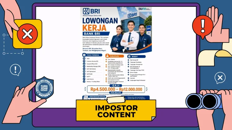 Hoaks: Tautan Pendaftaran Lowongan Kerja BRI 2026