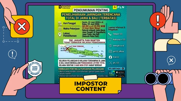Hoaks: Pemadaman Listrik Total di Jawa dan Bali