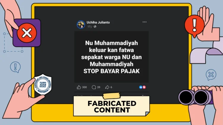 Hoaks: NU dan Muhammadiyah Keluarkan Fatwa "Stop Bayar Pajak"