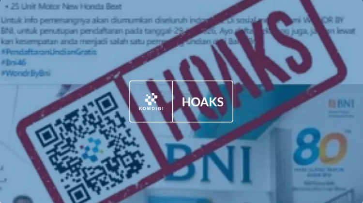 Hoaks: Tautan untuk Ikuti Undian Berhadiah BNI Festival Juli 2026