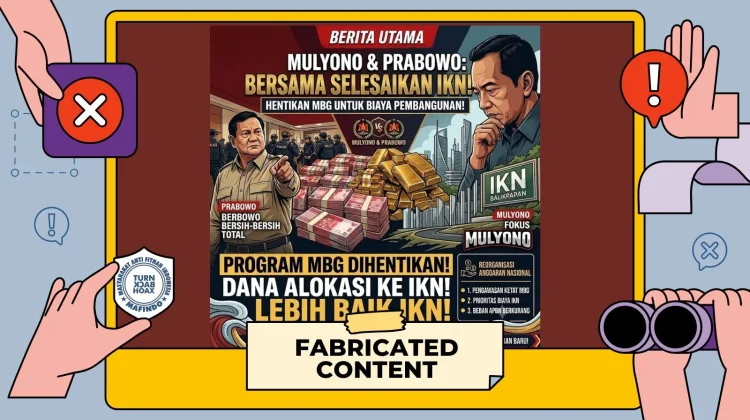 Hoaks: Jokowi Perintahkan Prabowo Hentikan MBG untuk Fokus ke IKN