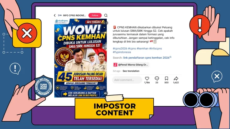 Hoaks: Tautan Pendaftaran CPNS Kementerian Pertahanan