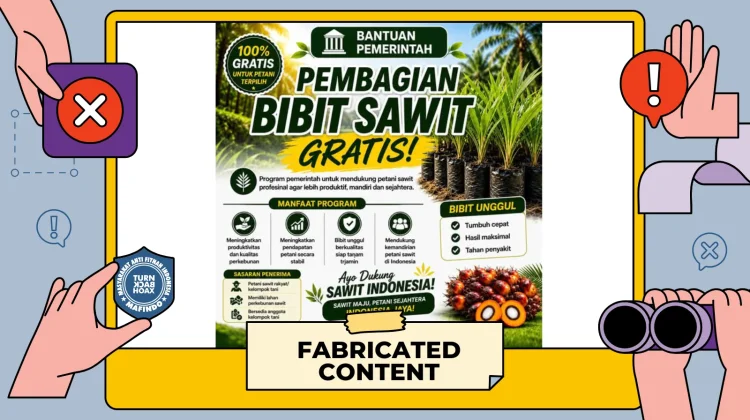 Hoaks: Tautan Pendaftaran Program Bantuan Bibit Sawit