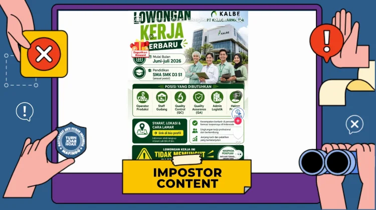 Hoaks: Pendaftaran Lowongan Kerja Kalbe Farma
