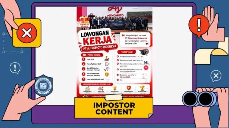 Hoaks: Tautan Pendaftaran Lowongan Kerja Ajinomoto