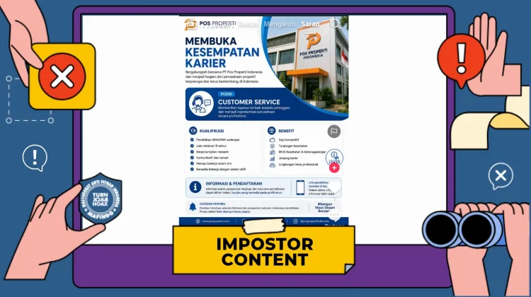 Hoaks: Pendaftaran Lowongan Kerja Pos Properti Indonesia