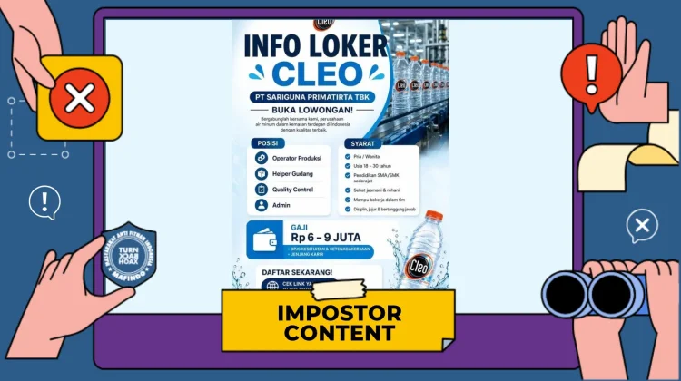 Hoaks: Pendaftaran Lowongan Kerja Cleo