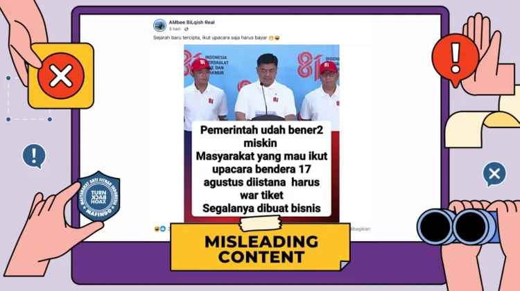 Hoaks: Pendaftaran Upacara HUT ke-81 RI di Istana Dipungut Biaya