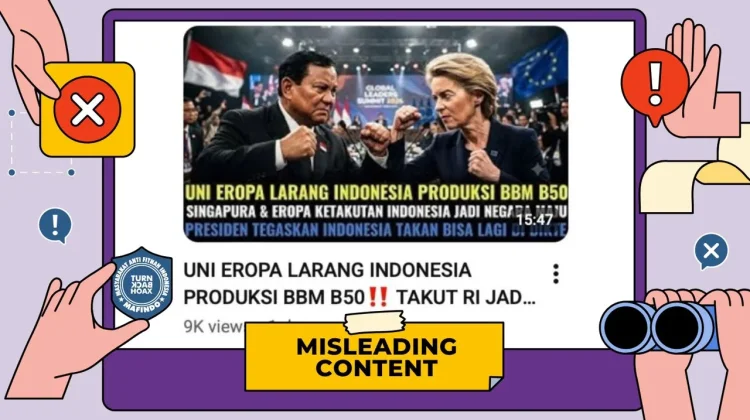 Hoaks: Uni Eropa Larang Indonesia Produksi BBM B50