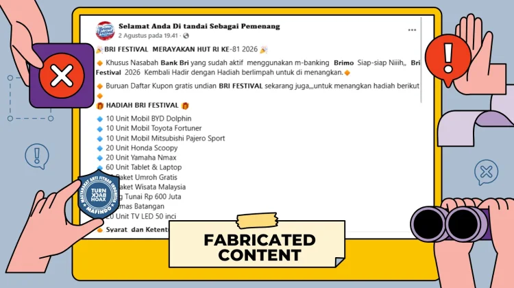 Hoaks: Tautan Undian Berhadiah BRI Festival 2026 Merayakan HUT ke-81 RI