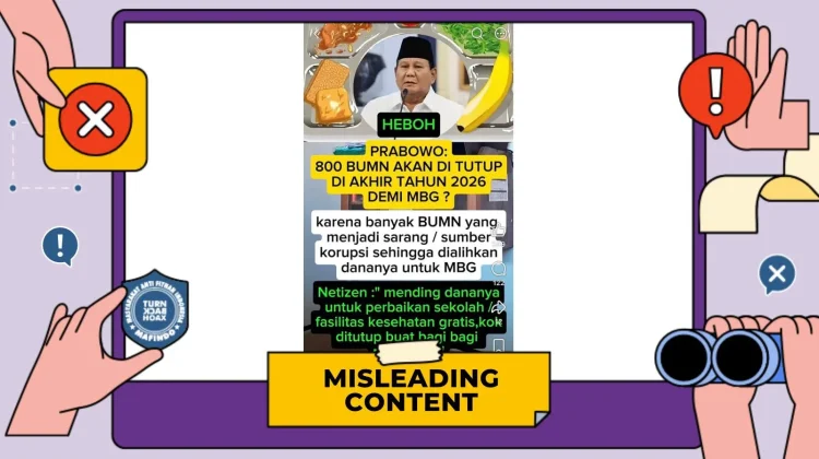 Hoaks: Demi MBG, Ratusan BUMN Bakal Ditutup Akhir 2026