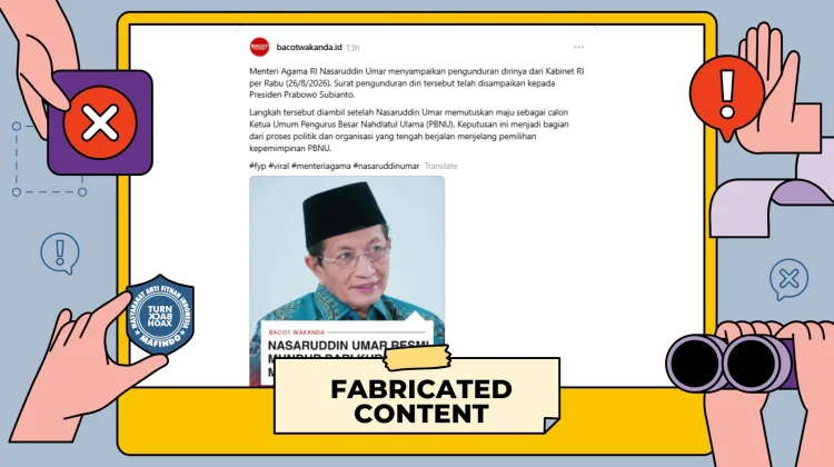 Hoaks: Menteri Agama Nasaruddin Umar Mengundurkan Diri