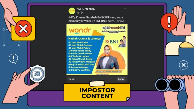 Hoaks: Tautan Undian Berhadiah Wondr BNI