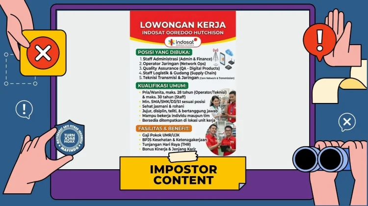 Hoaks: Tautan Pendaftaran Lowongan Indosat Ooredoo
