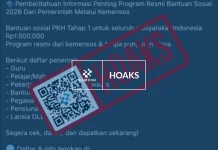 Hoaks: Tautan Bantuan Sosial PKH Tahap 1 Kementerian Sosial