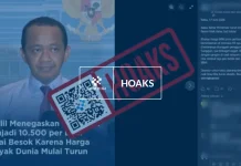 Hoaks: Bahlil Umumkan Harga Pertamax Turun Jadi Rp10.500