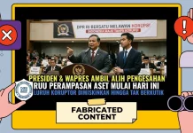 Hoaks: Prabowo dan Gibran Ambil Alih Pengesahan RUU Perampasan Aset