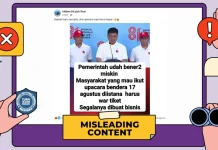 Hoaks: Pendaftaran Upacara HUT ke-81 RI di Istana Dipungut Biaya