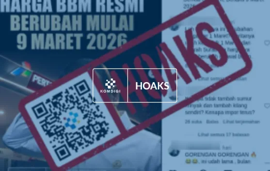 Hoaks: Harga BBM Naik pada 9 Maret 2026