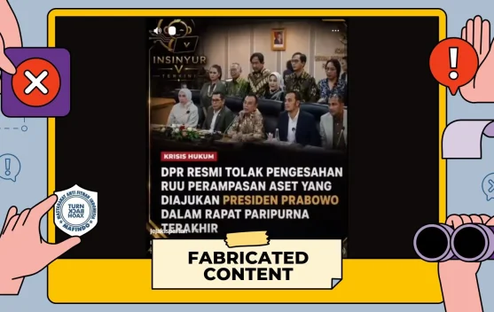 Hoaks: DPR Resmi Tolak Pengesahan RUU Perampasan Aset