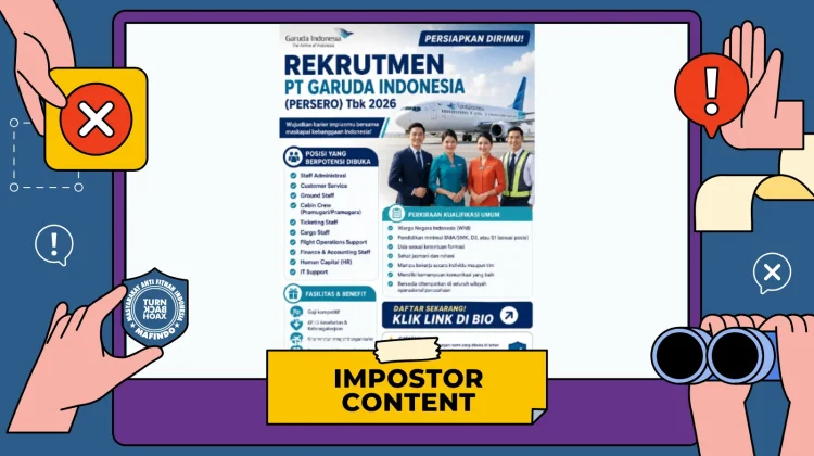 Hoaks! Pendaftaran Lowongan Kerja Garuda Indonesia