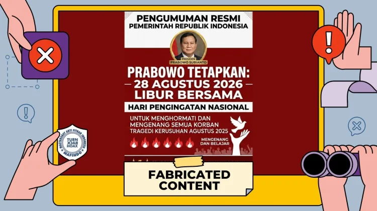 Hoaks! Prabowo Tetapkan 28 Agustus Libur Bersama