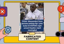 Hoaks! Masyarakat Belanja Minimal Satu Juta per Bulan di Koperasi Merah Putih