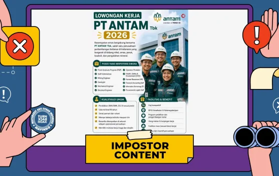 Hoaks! Tautan Lowongan Kerja di PT. Antam