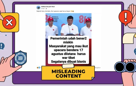 Hoaks! Pendaftaran Upacara HUT ke-81 RI di Istana Negara Berbayar