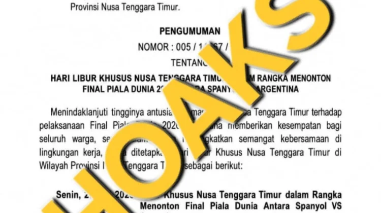 Hari Libur Khusus Menonton Final Piala Dunia Adalah Hoaks
