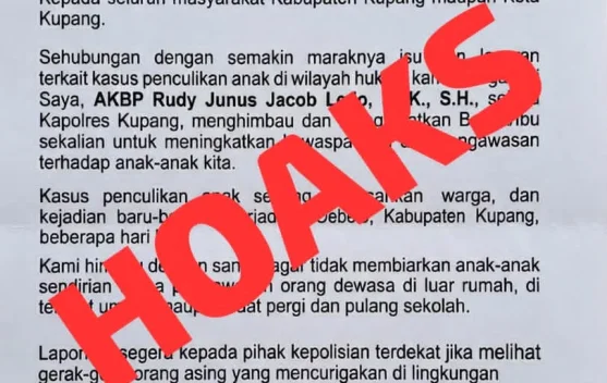 Cek Fakta : Kapolresta Kupang Tegaskan Isu Penculikan Anak Adalah Hoaks