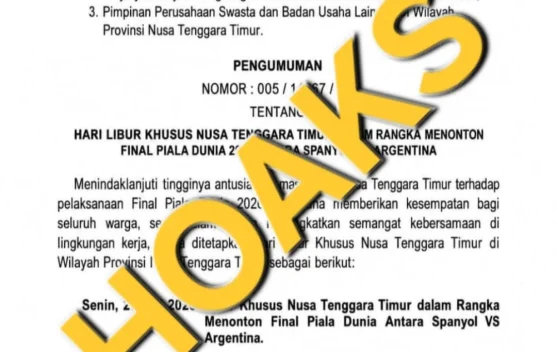 Hari Libur Khusus Menonton Final Piala Dunia Adalah Hoaks