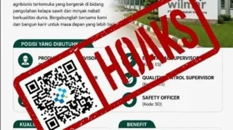 Hoaks Tautan Pendaftaran Loker PT Wilmar